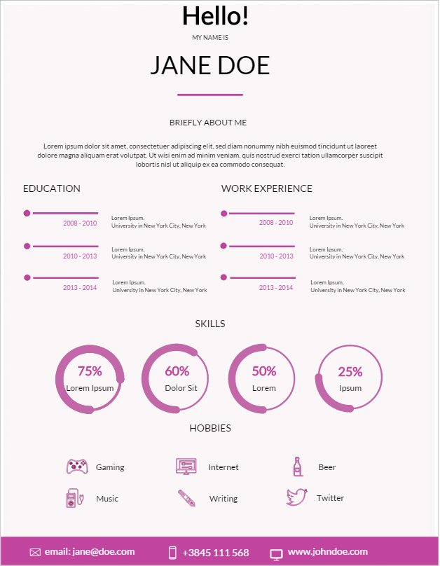 infographic resume example