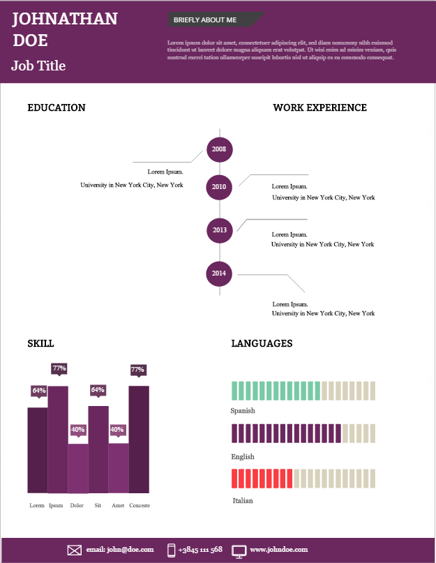 Purple infographic resume