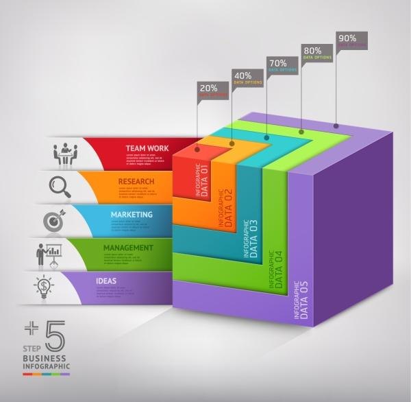 Cube 3d infographic