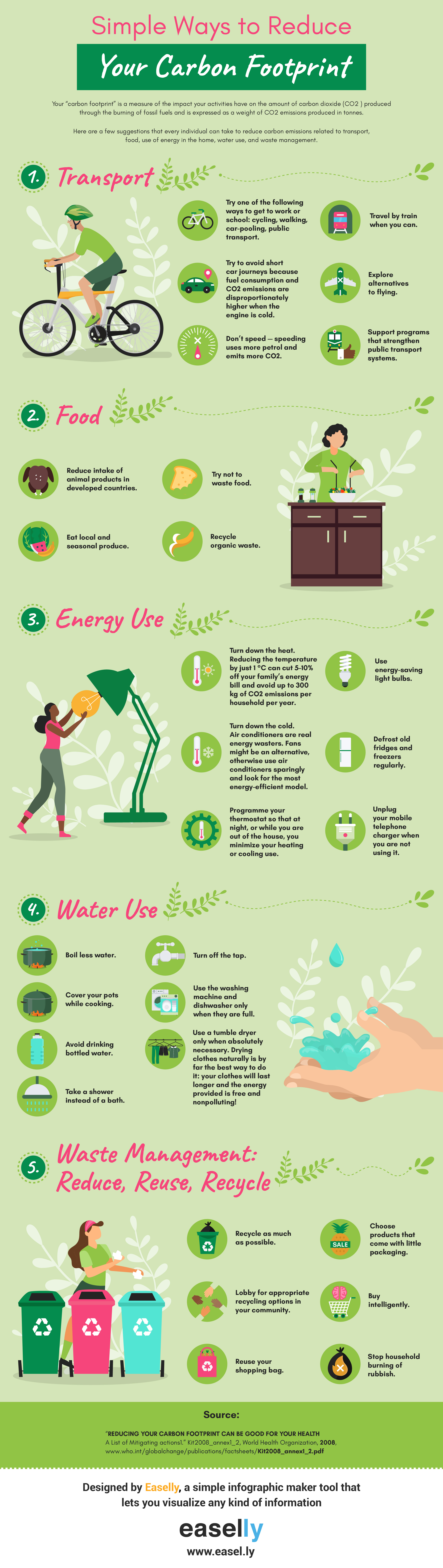 Simple ways to reduce your carbon footprint infographic