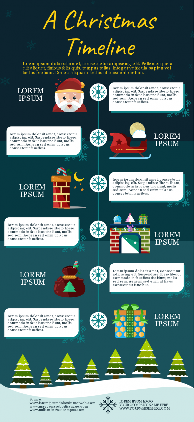 Holiday timeline infographic template