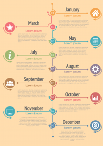 Monthly timeline infographic template