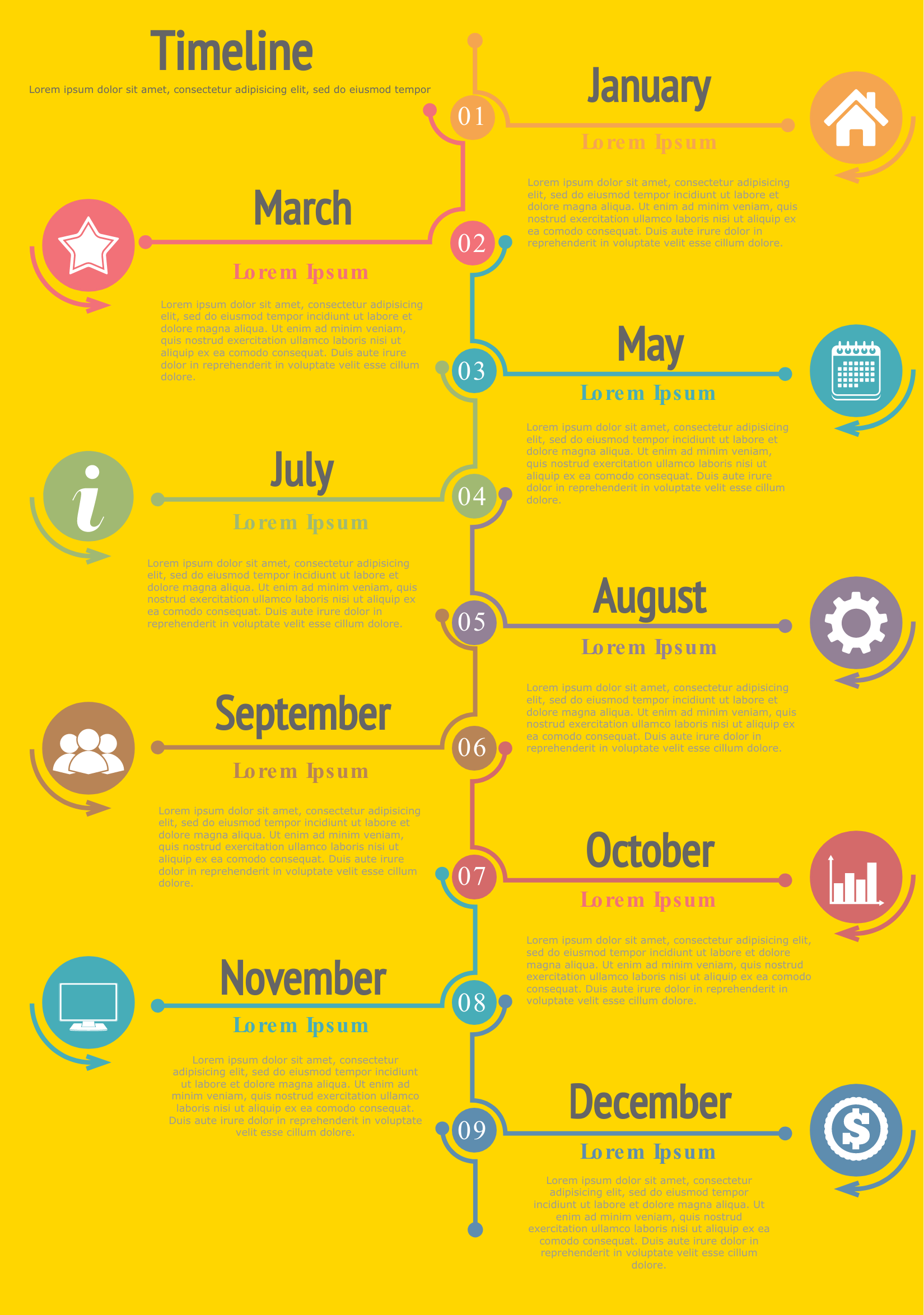 Monthly timeline infographic templat simple infographic maker tool by 