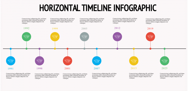 horizontal timeline infographic