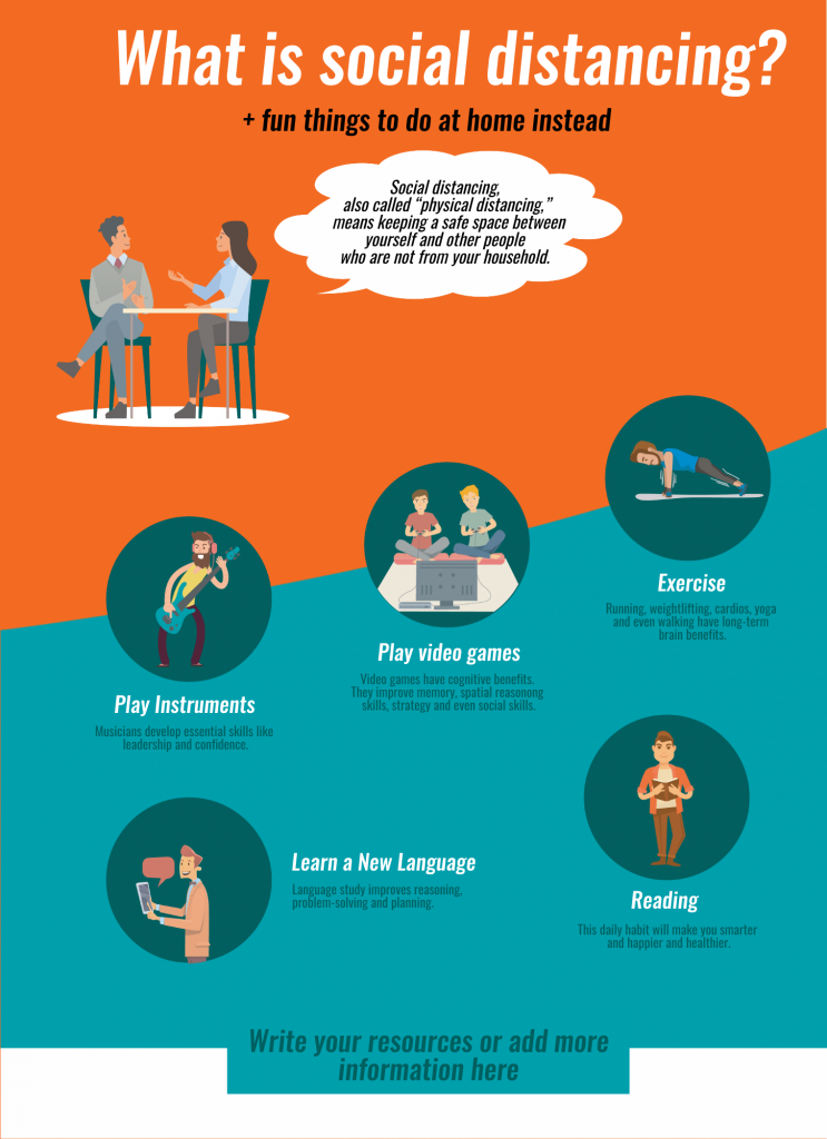 an infographic template about social distancing