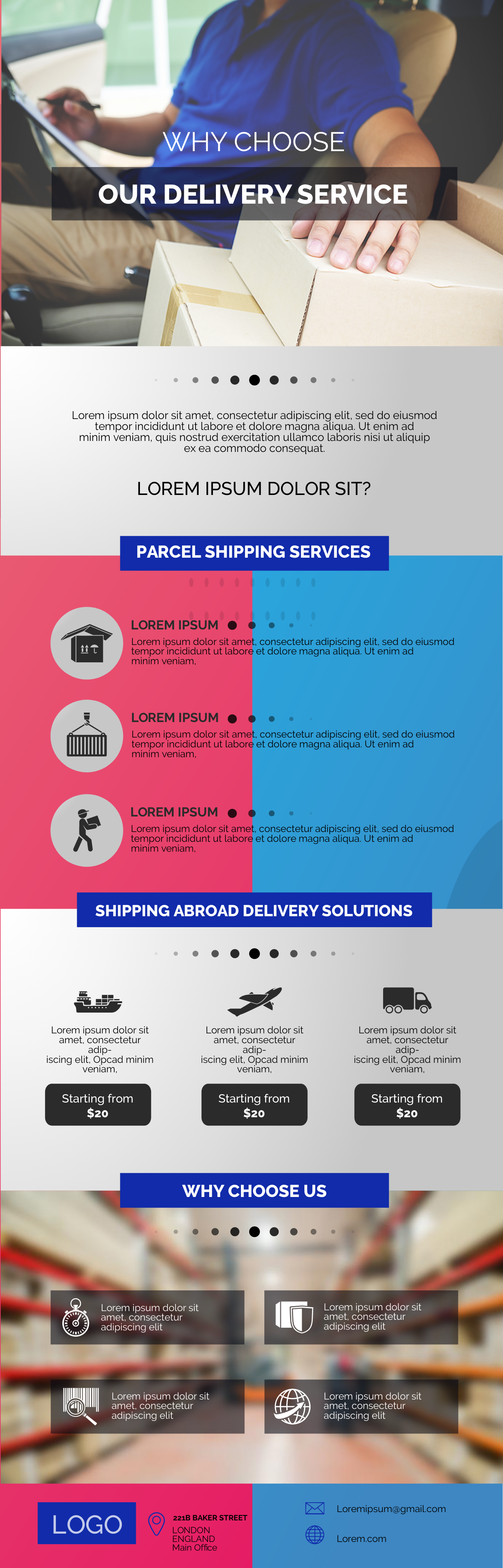 logistics and delivery infographic template