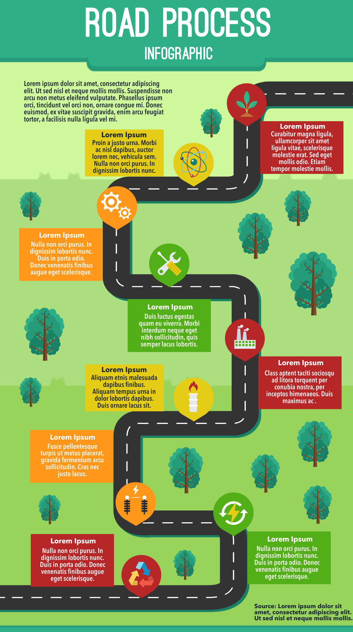 Road process infographic template
