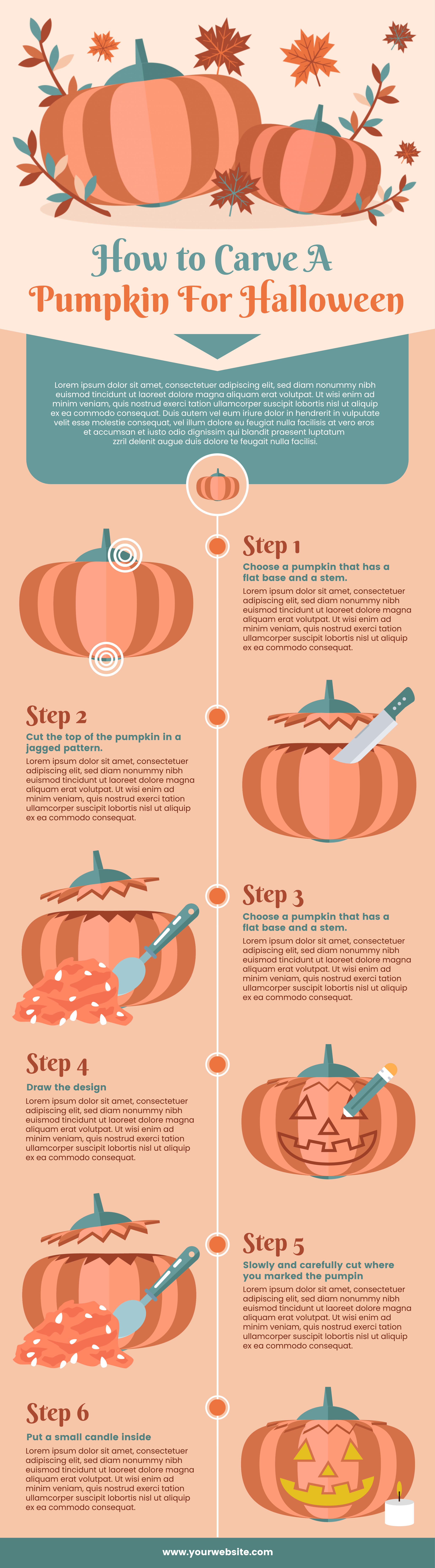 Halloween pumpkin carving infographic