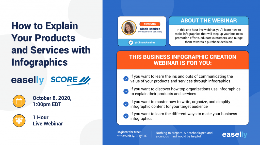 How to explain your products and services with infographics - webinar banner