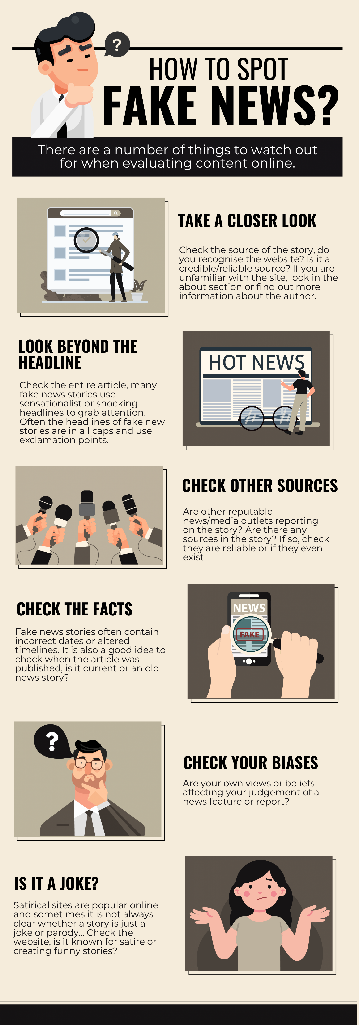 An infographic about how to spot fake news