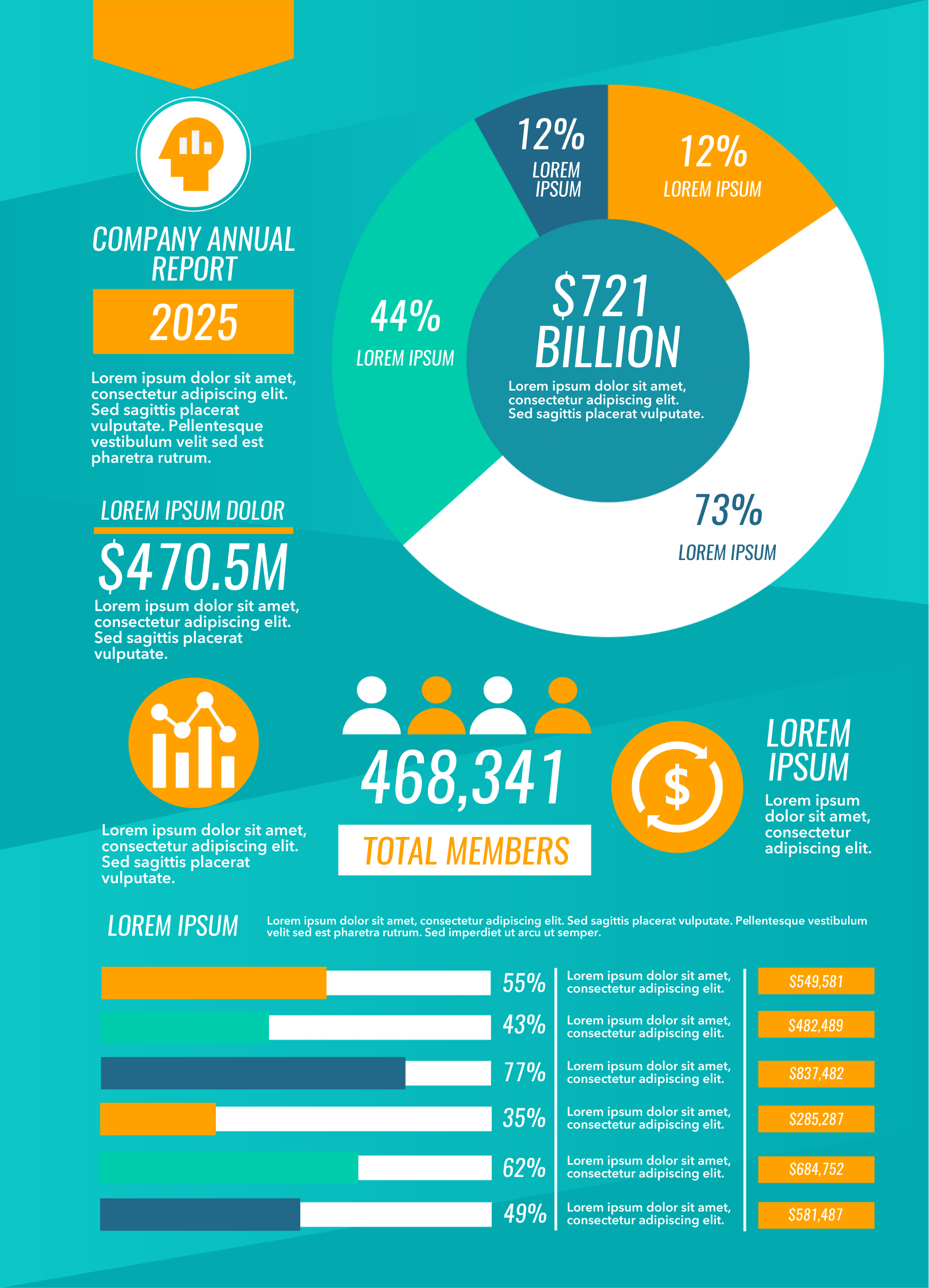 Annual report infographic template