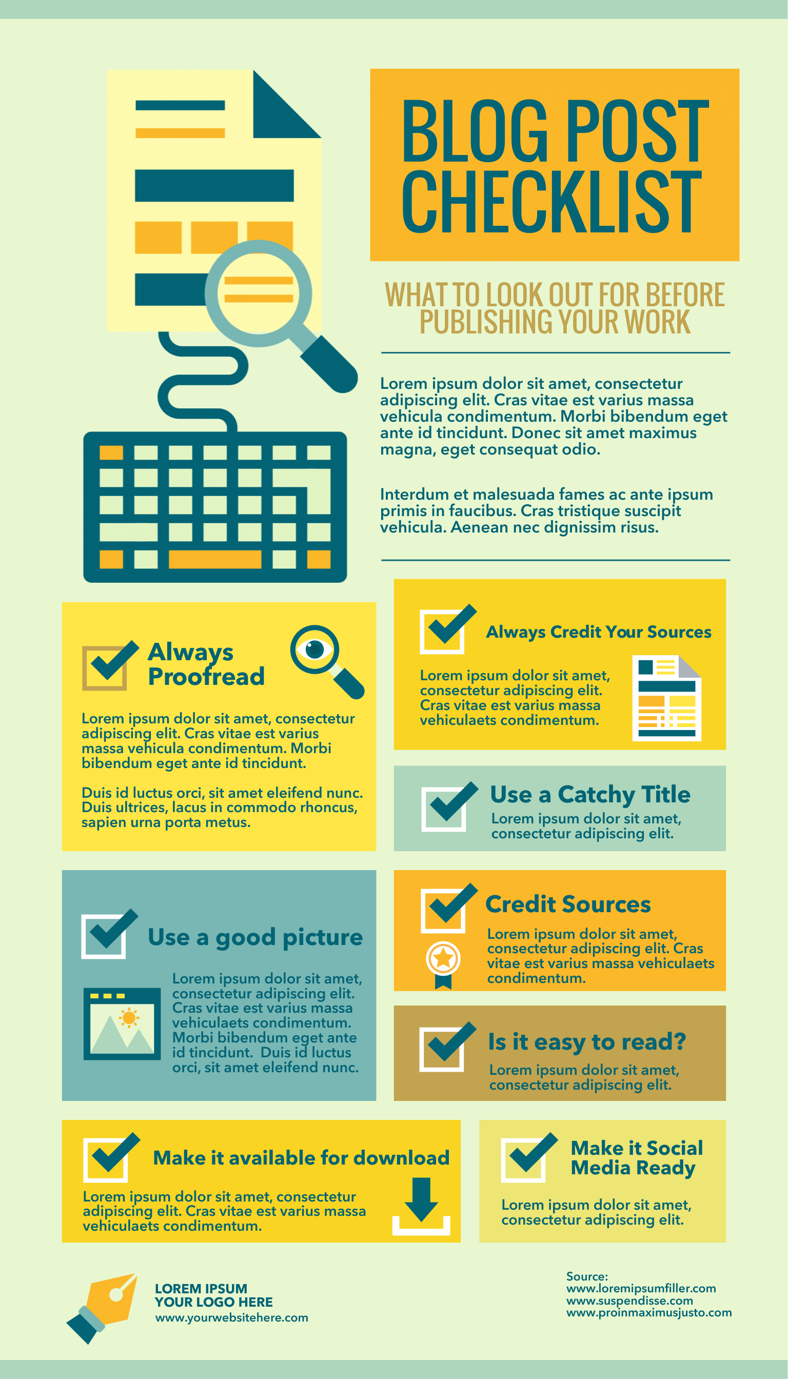 Blog checklist infographic template