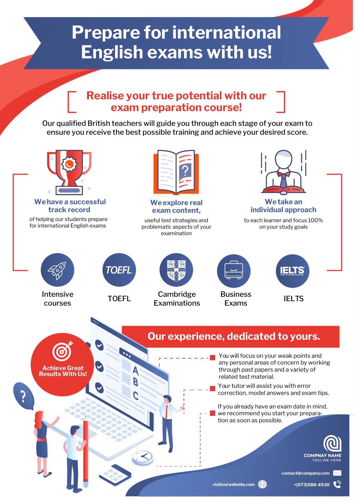 Test preparation company infographic