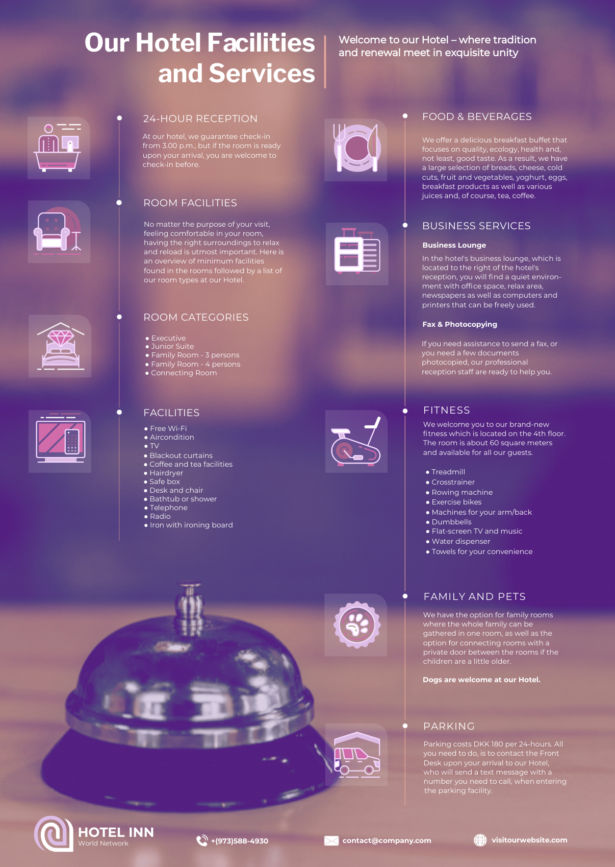 Hotel services infographic template