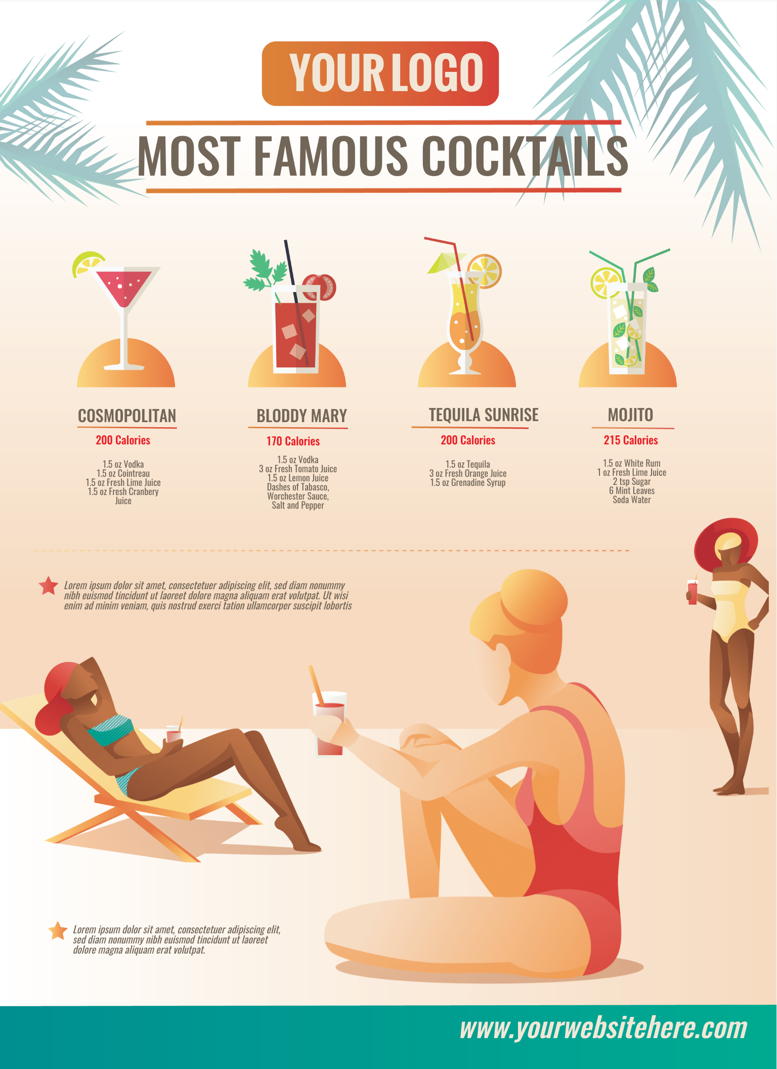 an infographic about famous cocktails