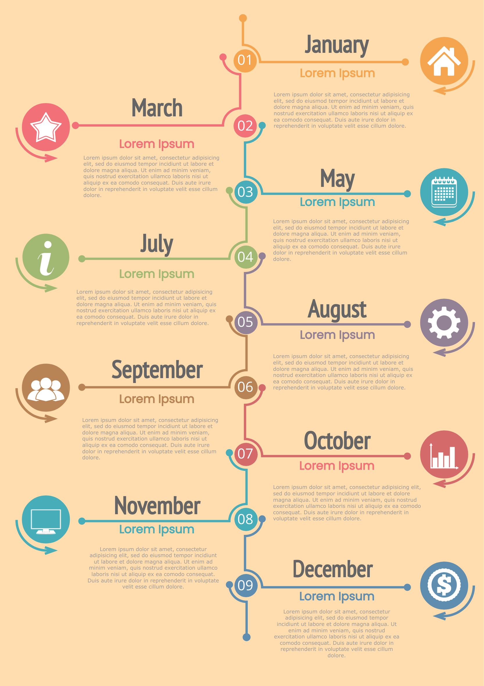 a timeline infographic template.